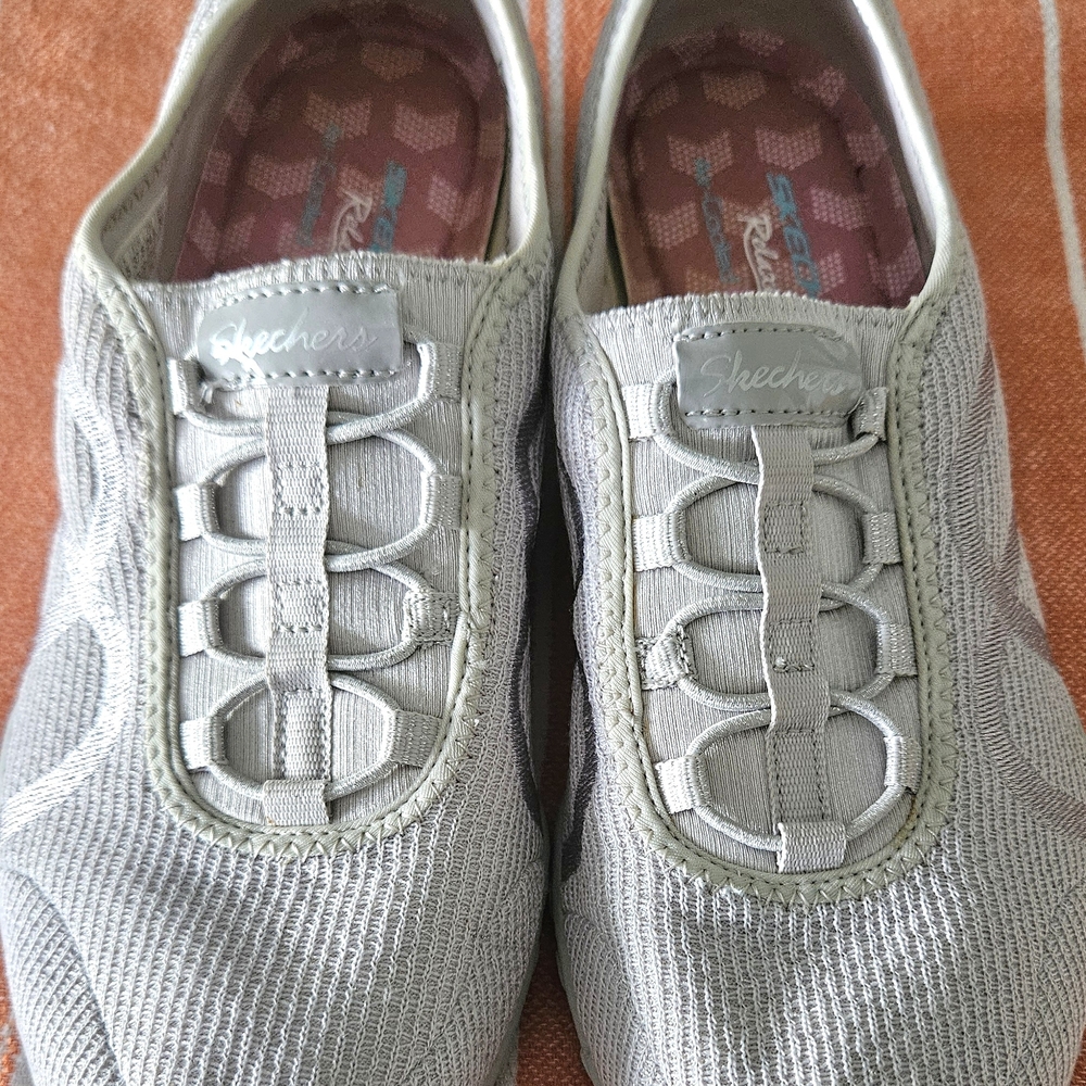Skechers Women's Silver Slip-On Sneakers